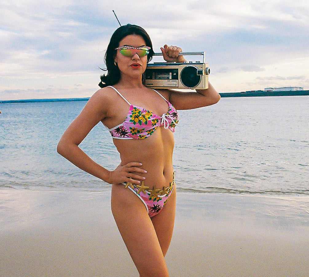 Pink Aloha Bikini Bottoms