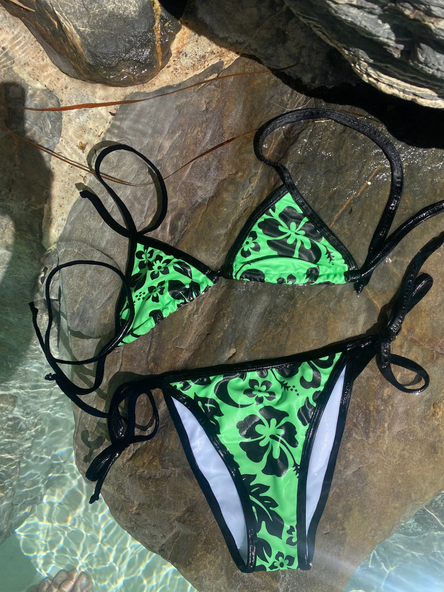 Mint Tropicana Triangle Bikini Top