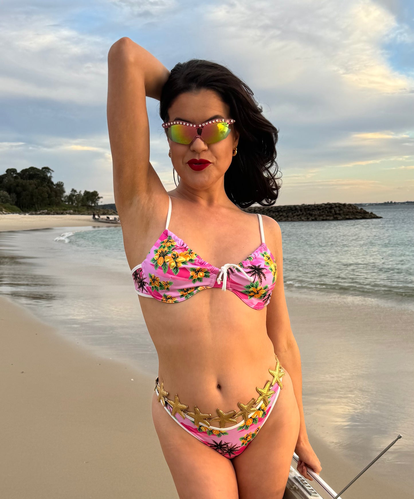 Pink Aloha Bikini Top