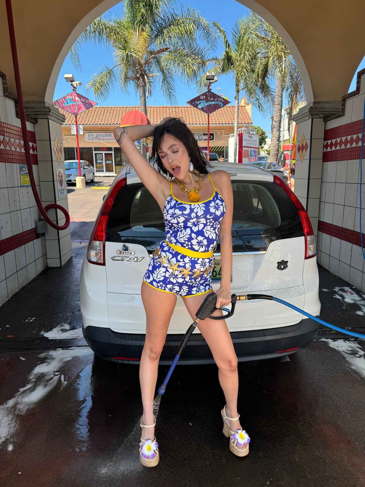 Blue Tropicana Shorties