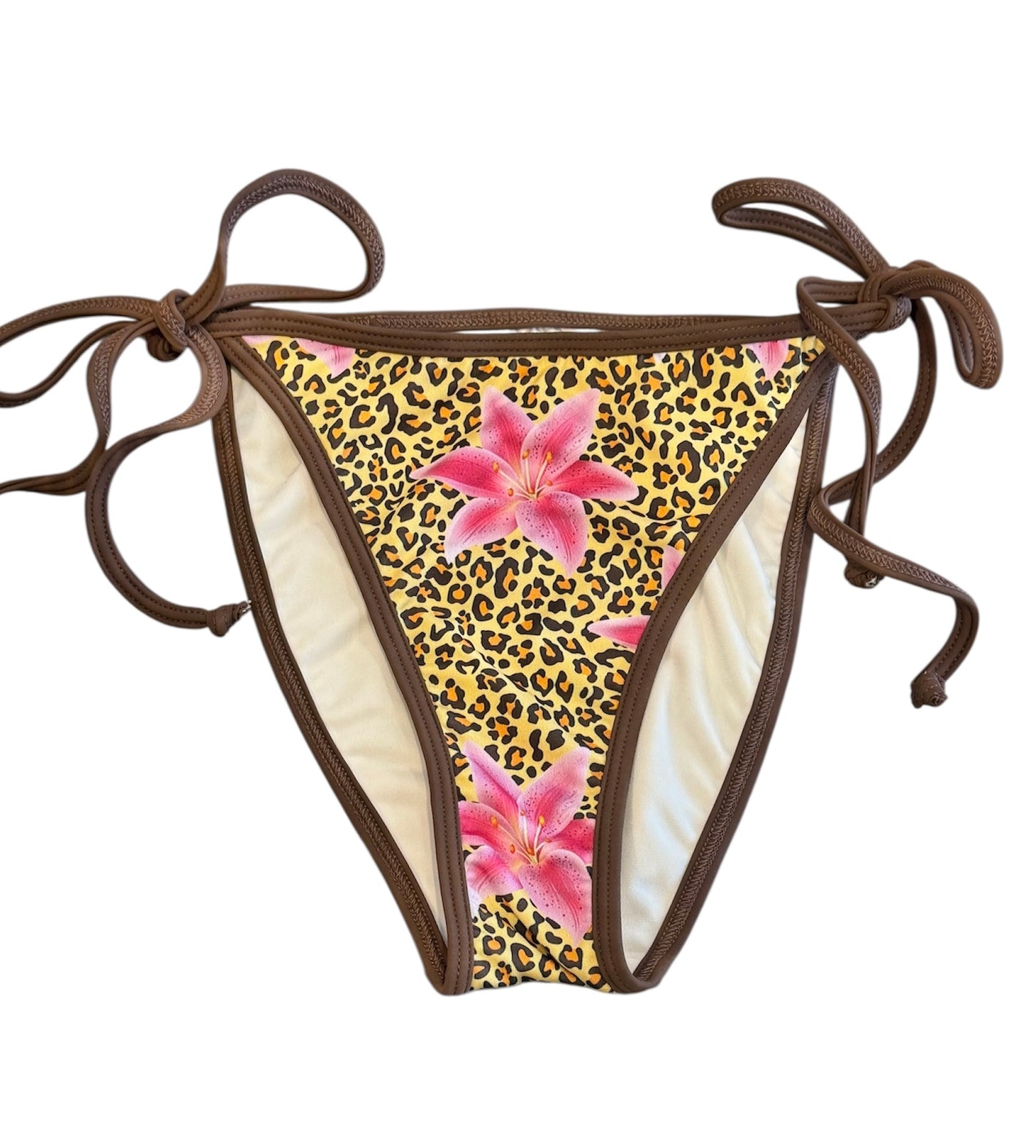 Tropical Purr - Mocha Tie Bikini Bottoms