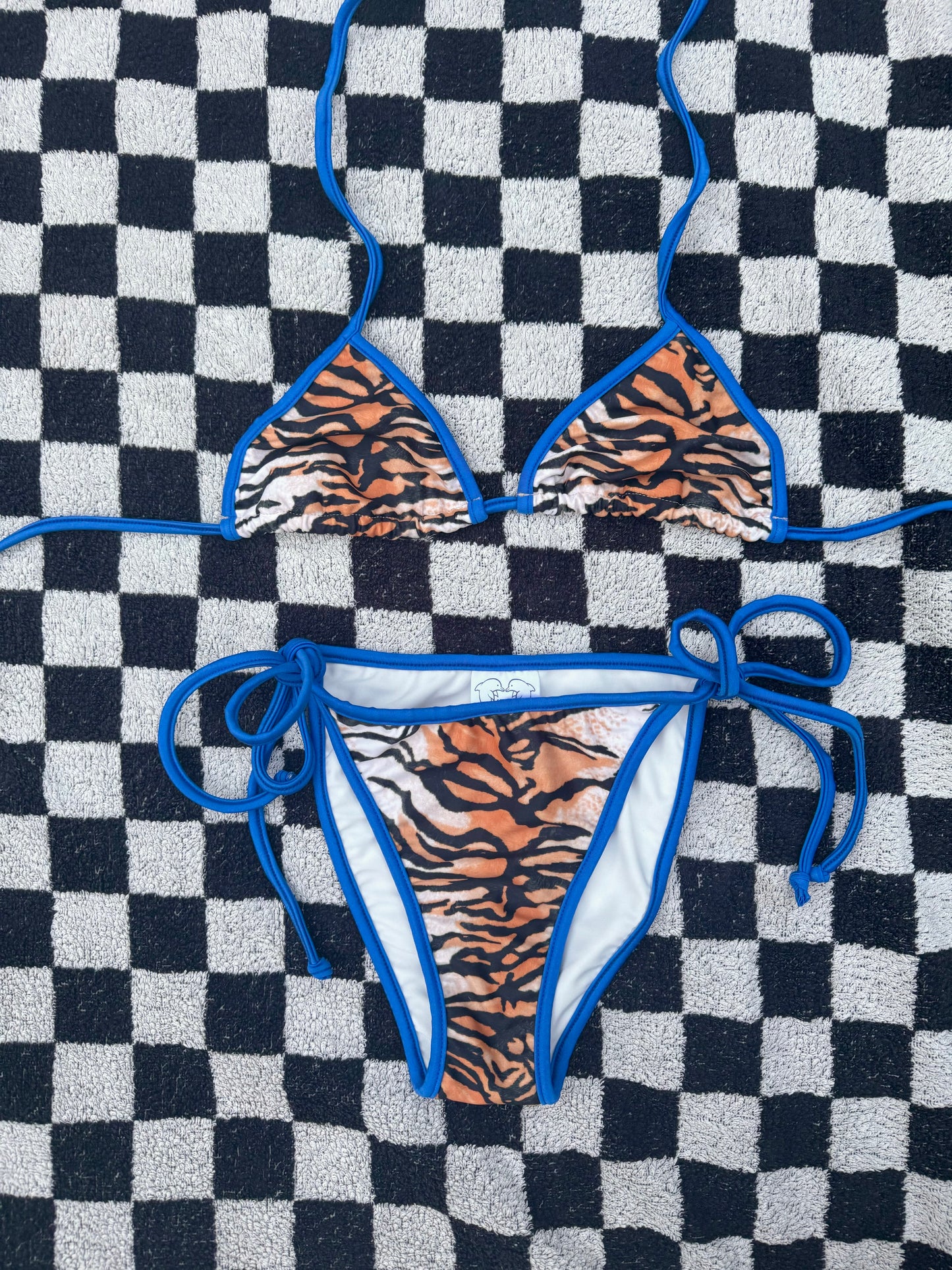 Tiger Azul Tie Bikini Bottoms