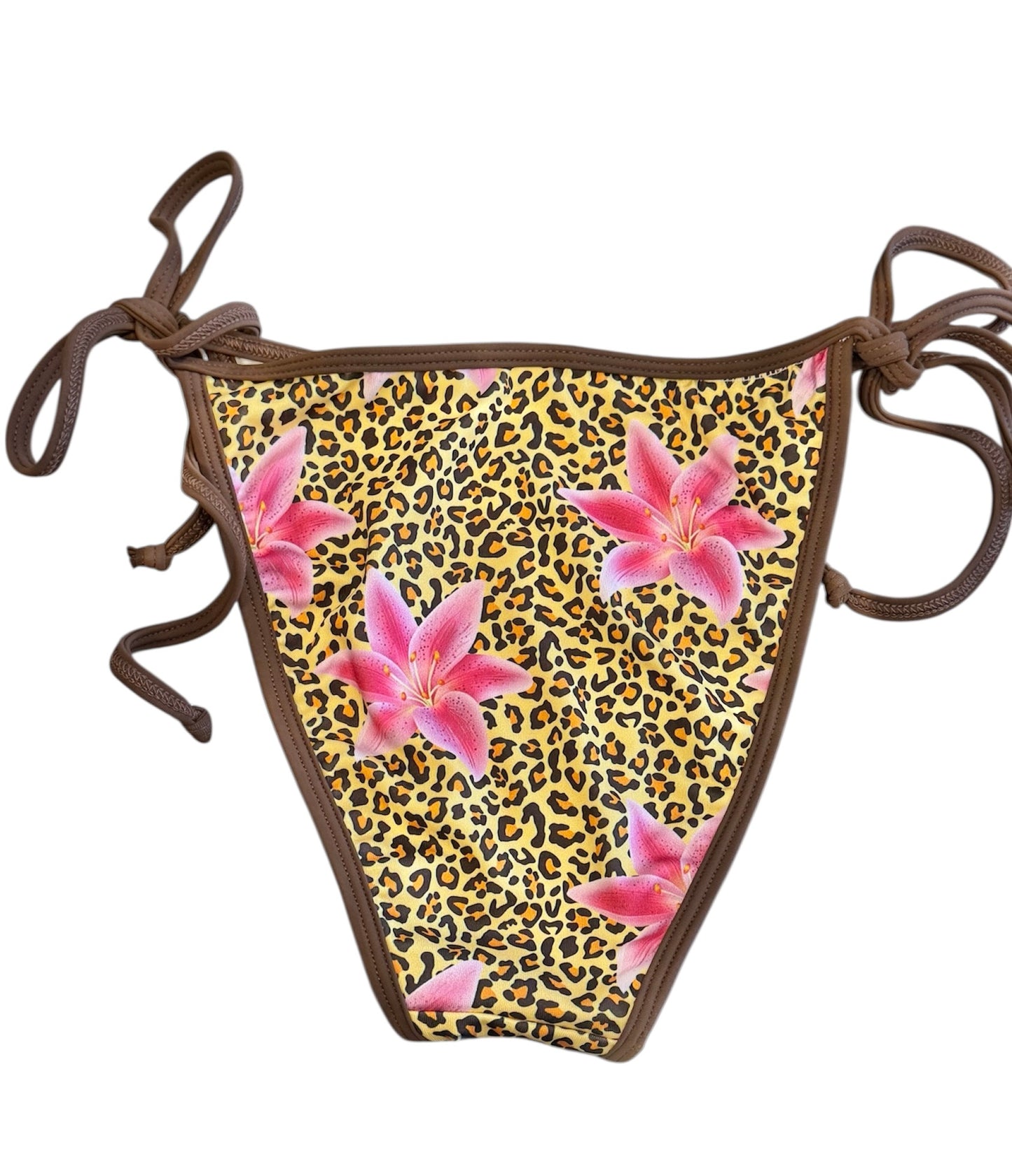 Tropical Purr - Mocha Tie Bikini Bottoms