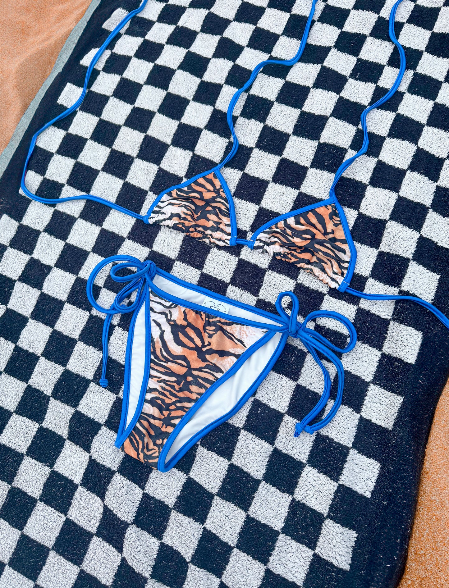 Tiger Azul Tie Bikini Bottoms